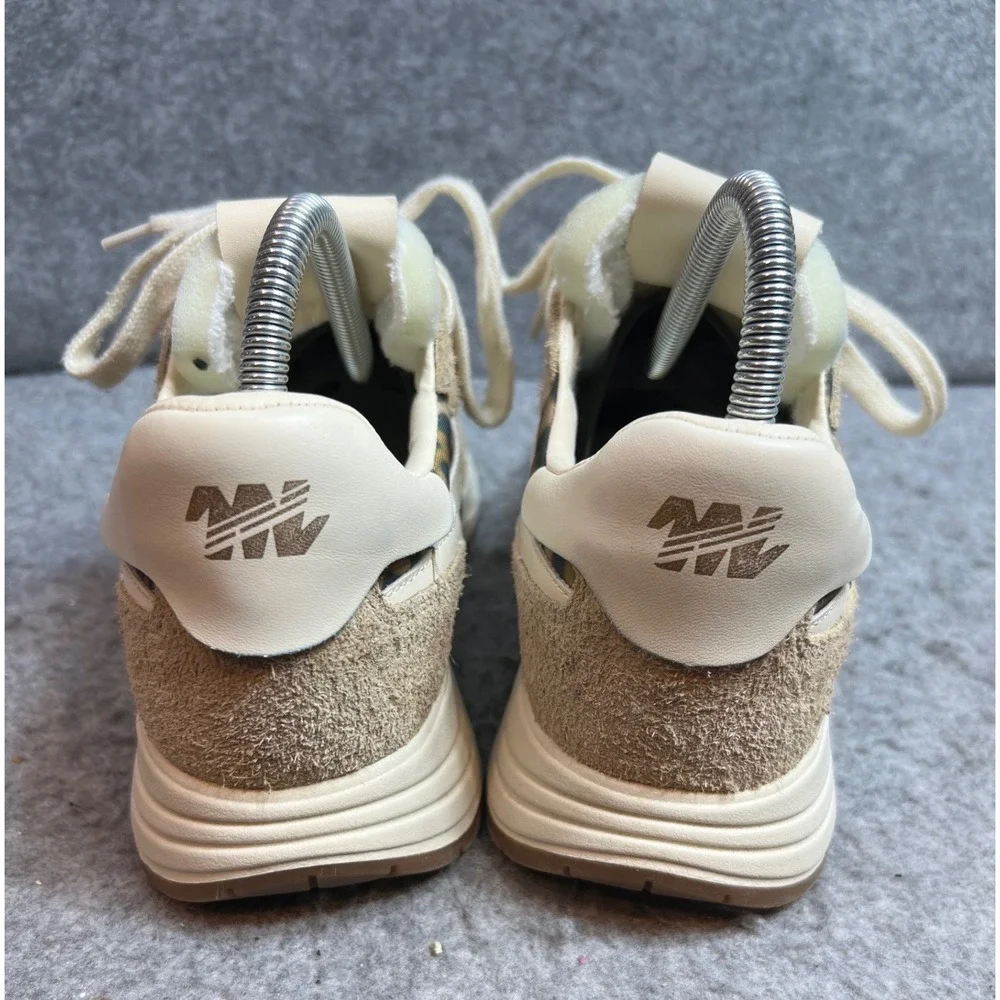 Steve Madden Burst-L Leopard Print Suede Sneakers Tan Cream Animal Lace Up Size9